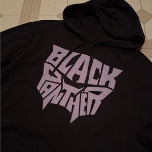 NEW MARVEL Black Panther Hoodie with Lavender 'Black Panther' Graphic